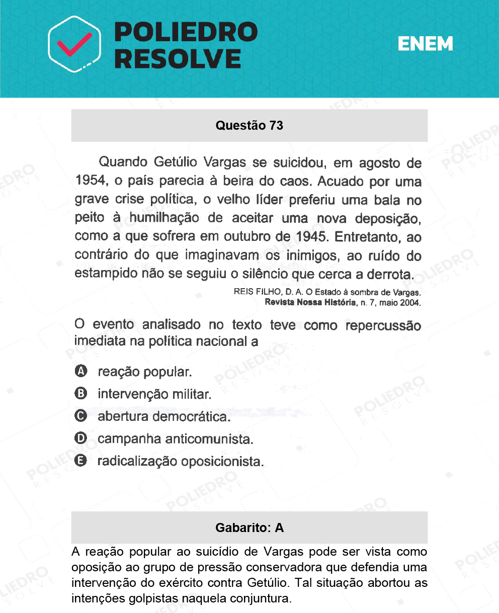 Questão 73 - 1º Dia - Prova Azul - ENEM 2021