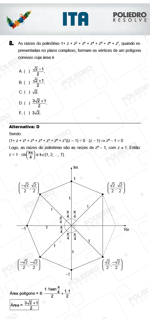 Questão 8 - Matemática - ITA 2018