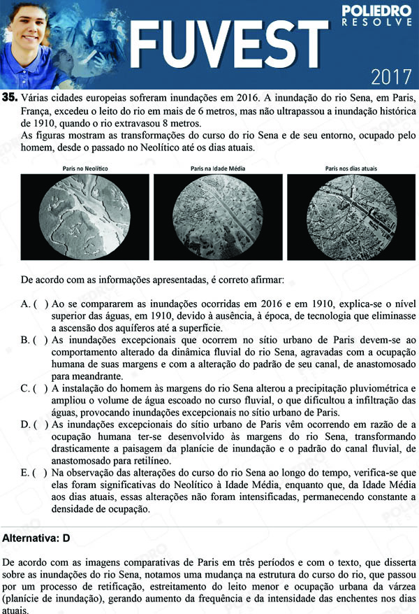 Questão 35 - 1ª Fase - FUVEST 2017
