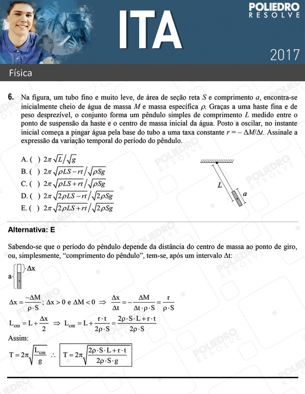 Questão 6 - Física - ITA 2017