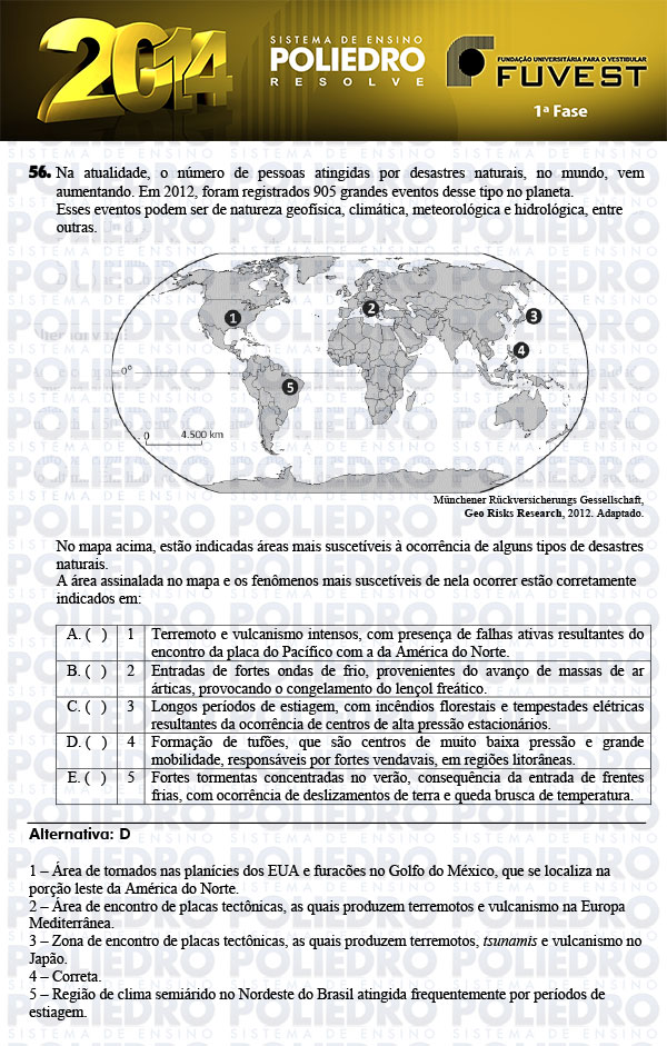 Questão 56 - 1ª Fase - FUVEST 2014