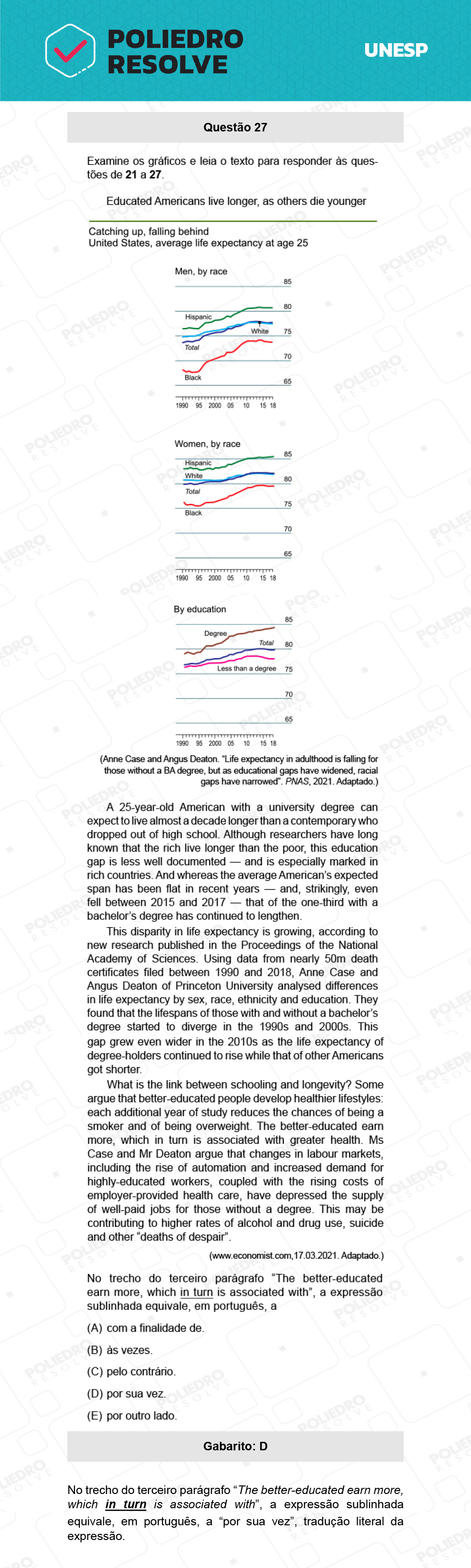 Questão 27 - 1ª Fase - Biológicas - UNESP 2022