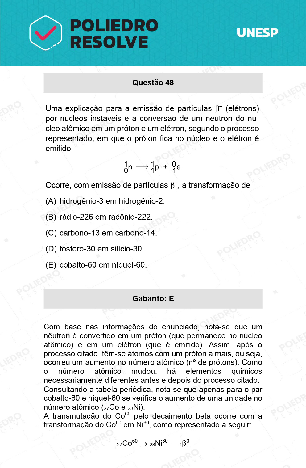 Questão 48 - 2ª Fase - UNESP 2022