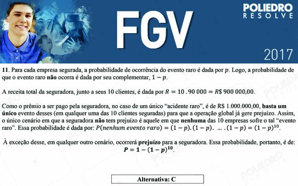 Questão 11 - Objetivas - 2017.1 - FGV 2017