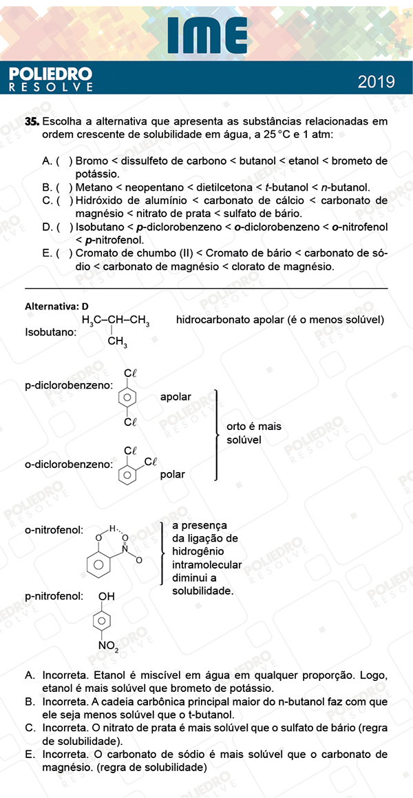 Questão 35 - 1ª Fase - IME 2019