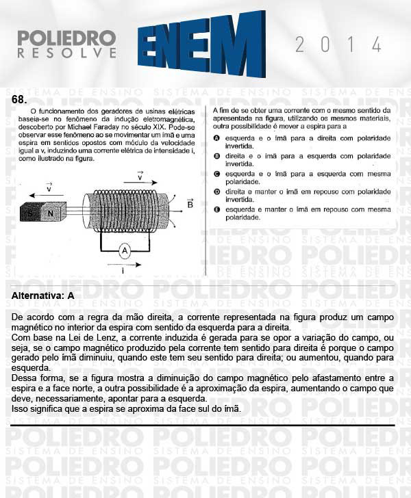 Questão 68 - Sábado (Prova Rosa) - ENEM 2014