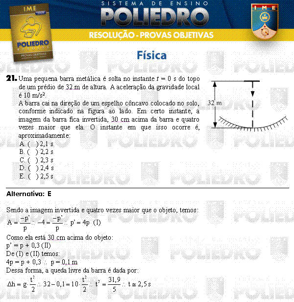 Questão 21 - Objetivas - IME 2008