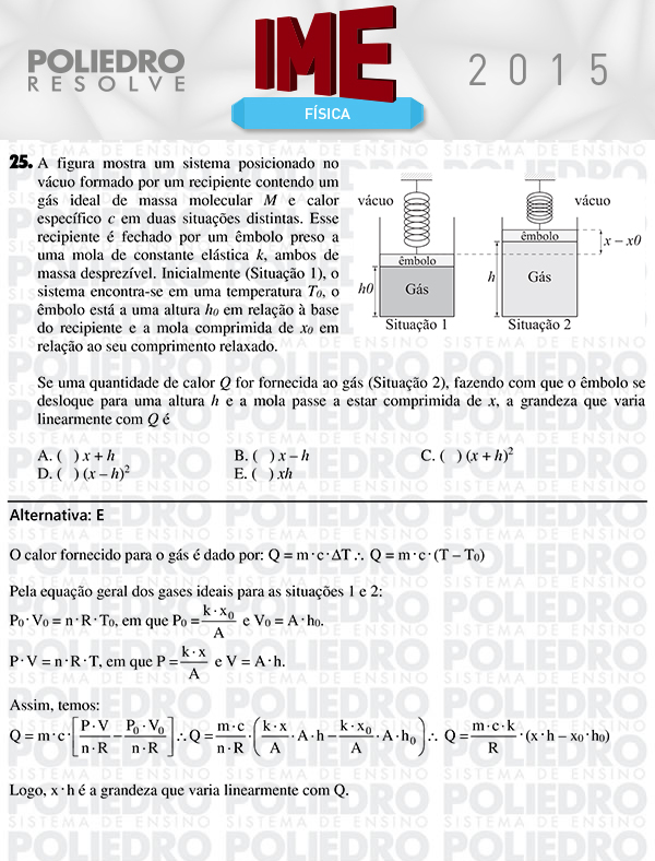 Questão 25 - Objetiva - IME 2015