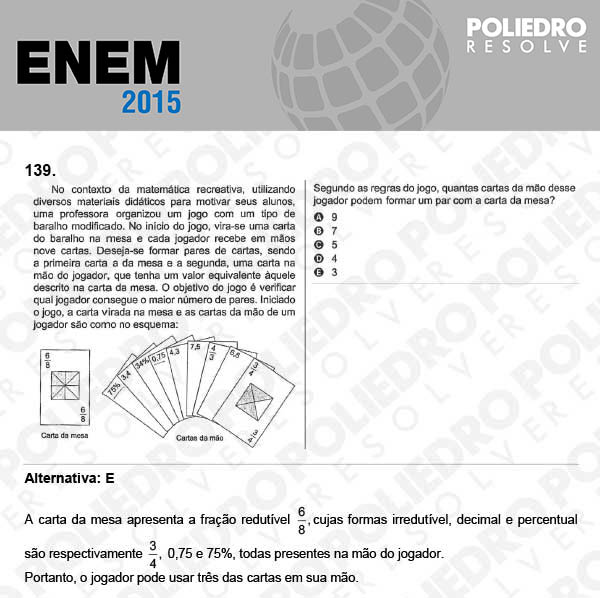 Questão 139 - Domingo (Prova Azul) - ENEM 2015