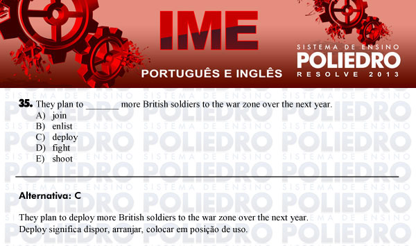 Questão 35 - Português e Inglês - IME 2013