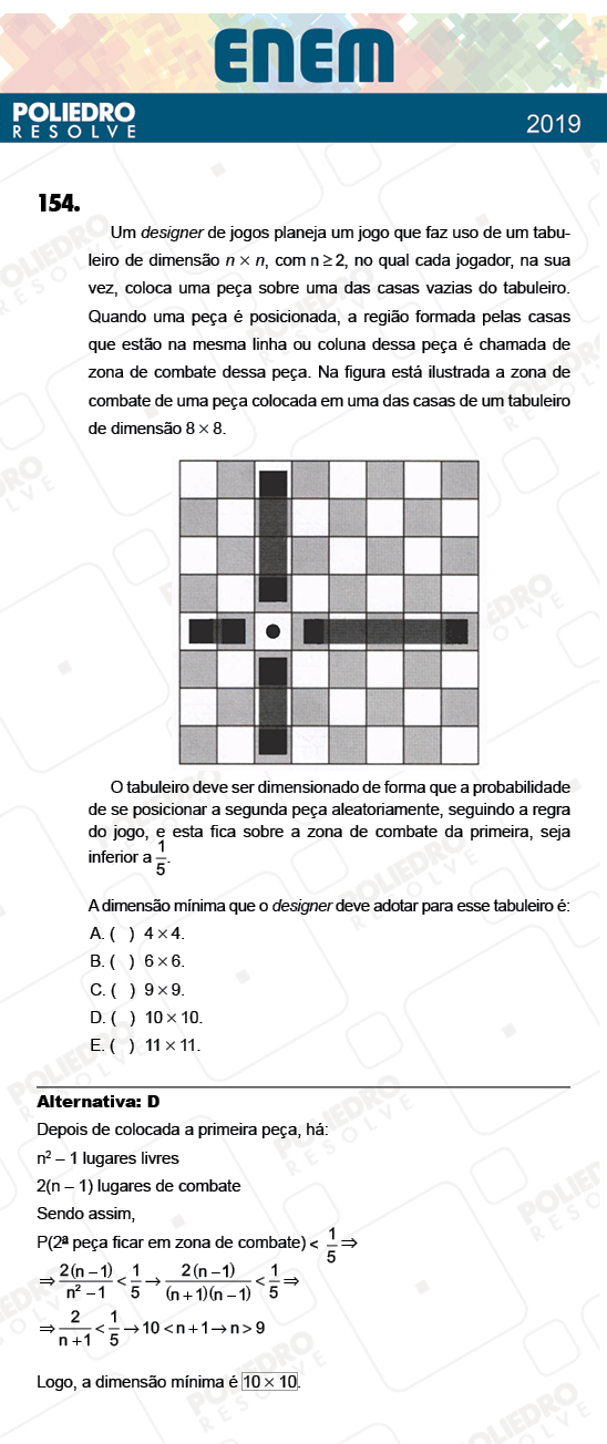 Questão 154 - 2º Dia - Prova CINZA - ENEM 2018