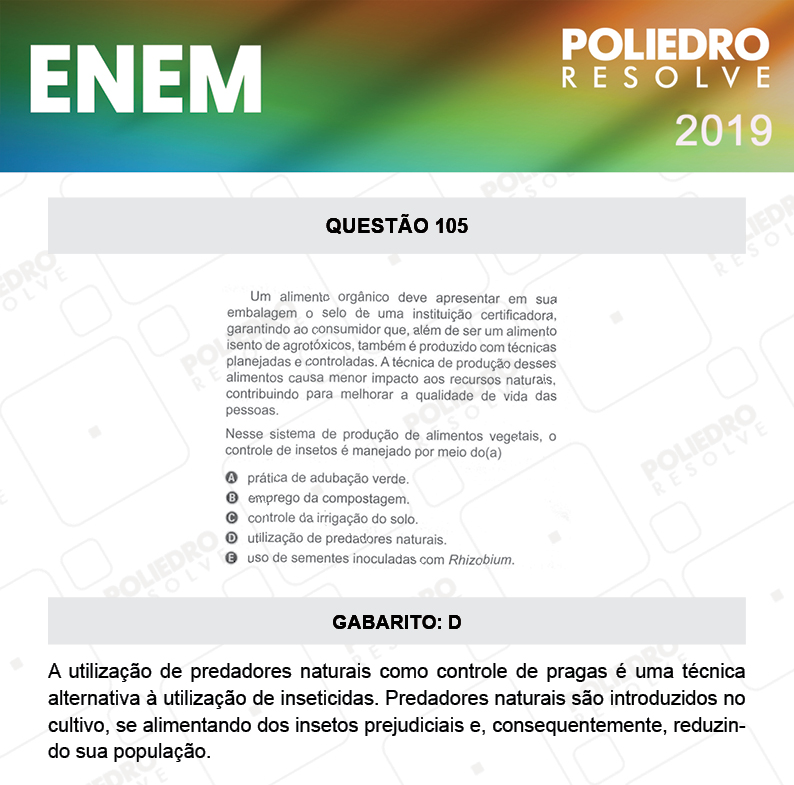 Questão 105 - 2º DIA - PROVA AMARELA - ENEM 2019