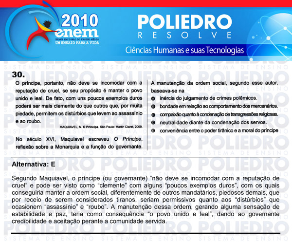 Questão 30 - Sábado (Prova azul) - ENEM 2010