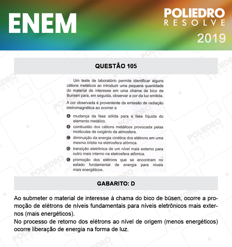 Questão 105 - 2º DIA - PROVA AZUL - ENEM 2019