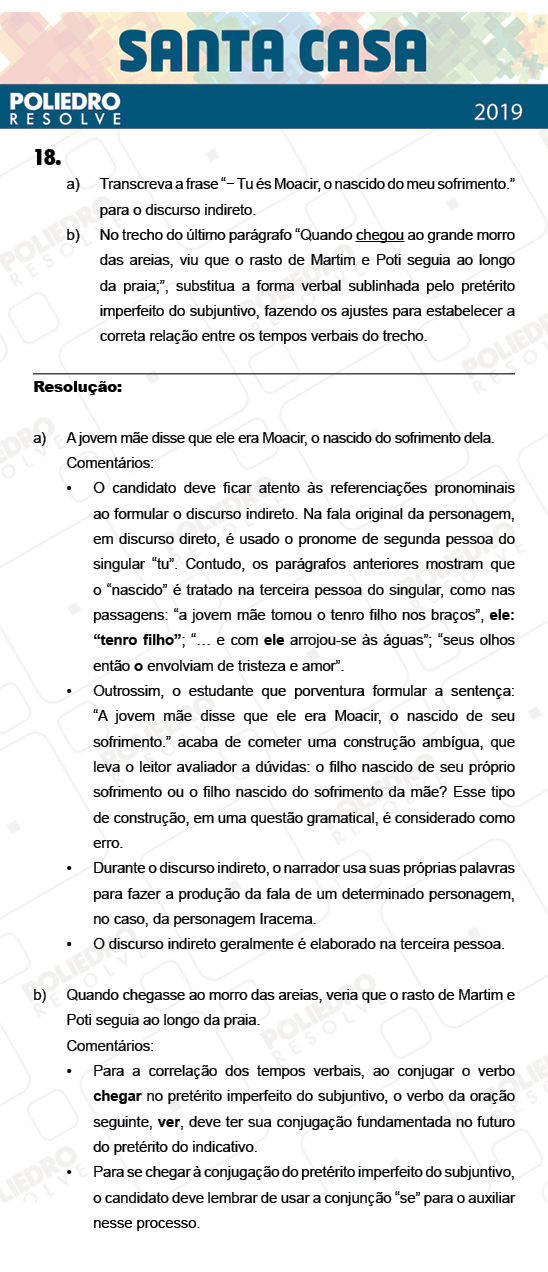 Dissertação 18 - 1º Dia - Dissertativas - SANTA CASA 2019