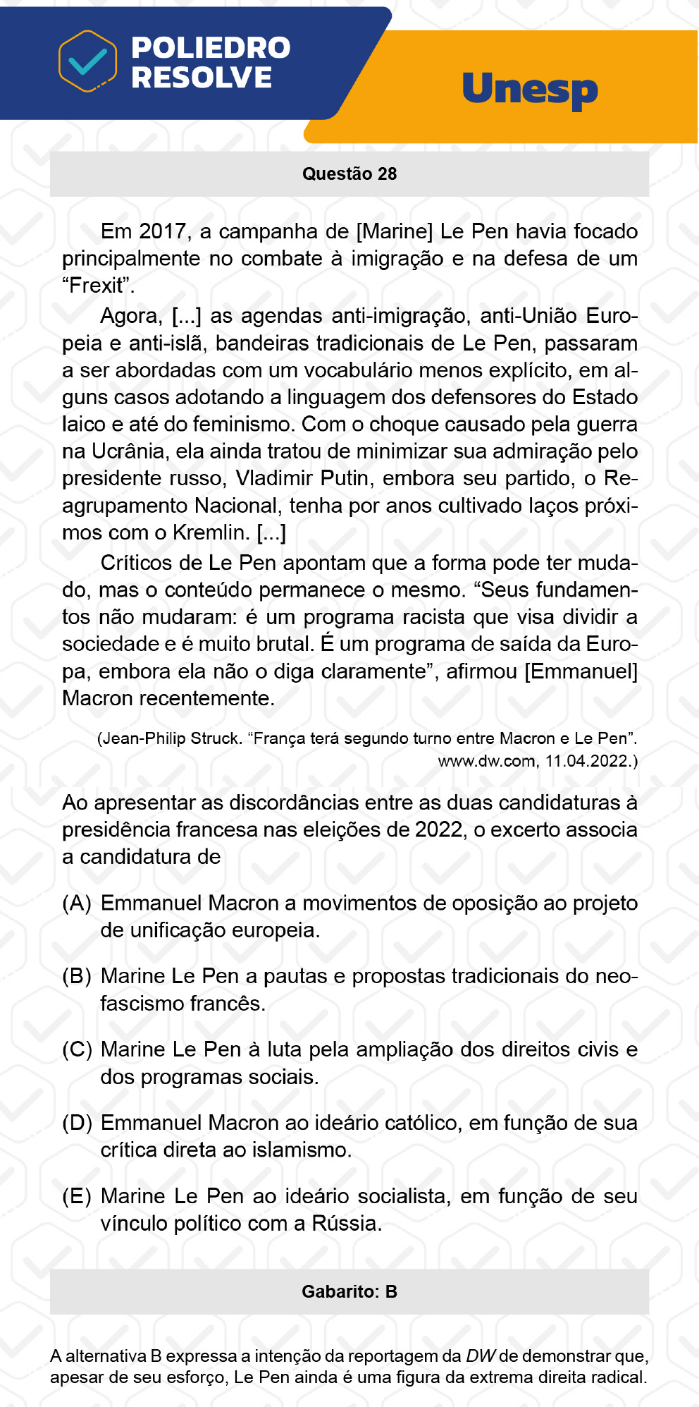 Questão 28 - 2ª Fase - UNESP 2023