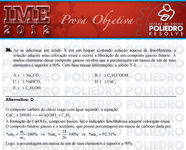 Questão 36 - Objetiva - IME 2012