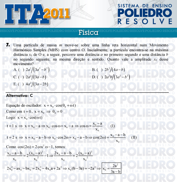 Questão 7 - Física - ITA 2011