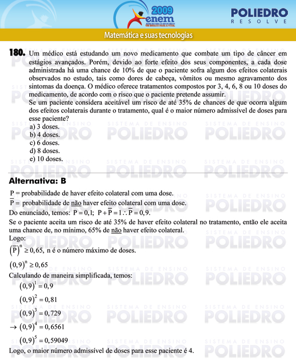 Questão 180 - Prova - ENEM 2009