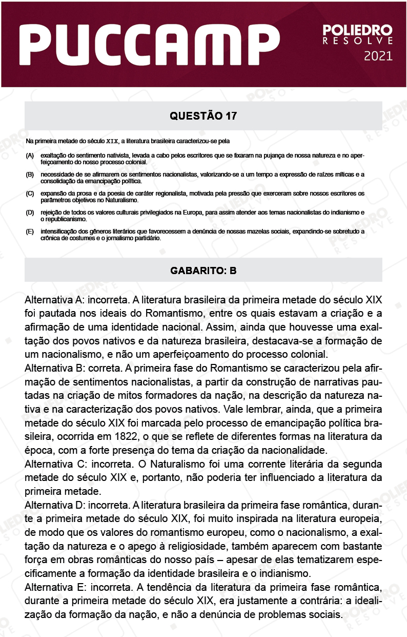 Questão 17 - Direito - PUC-Campinas 2021