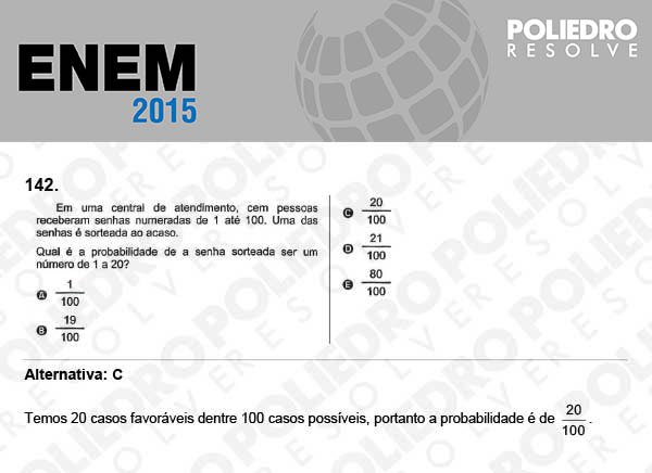 Questão 142 - Domingo (Prova Azul) - ENEM 2015