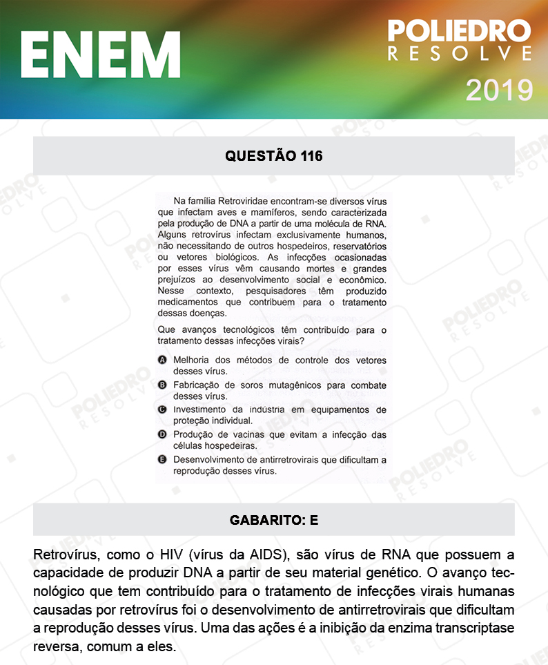 Questão 116 - 2º DIA - PROVA ROSA - ENEM 2019