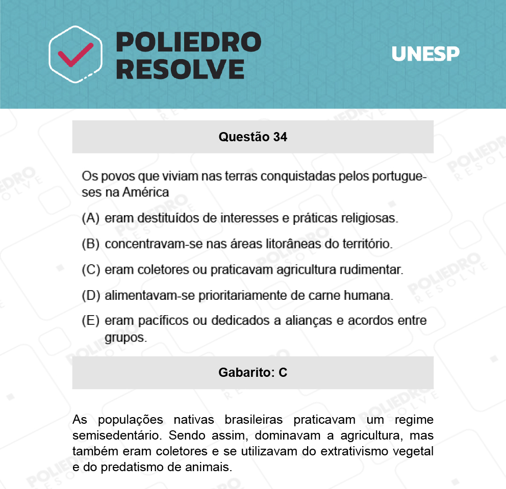 Questão 34 - 1ª Fase - Biológicas - UNESP 2022