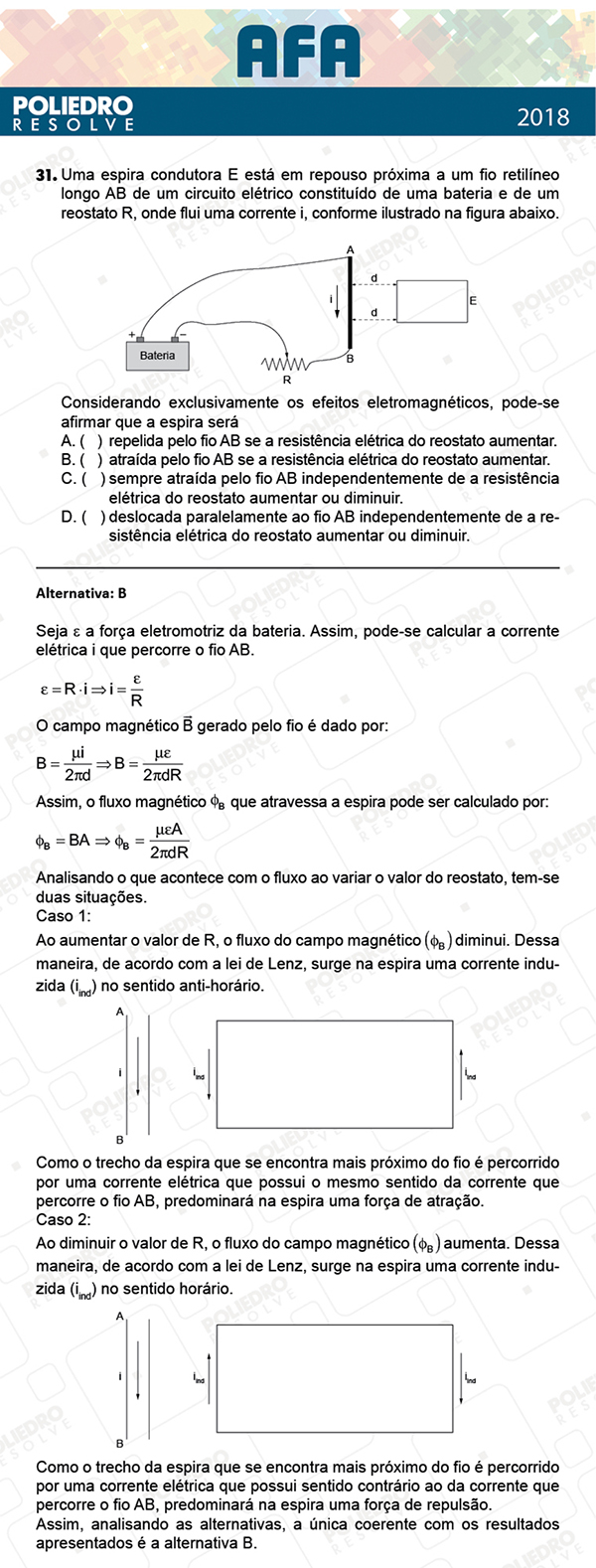 Questão 31 - Prova Modelo B - AFA 2019