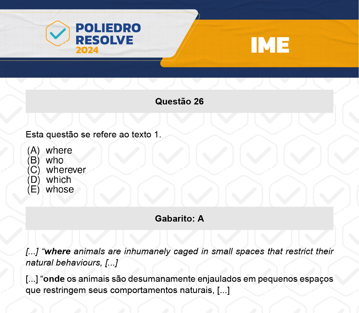 Questão 26 - 2ª Fase - 4º Dia - IME 2024