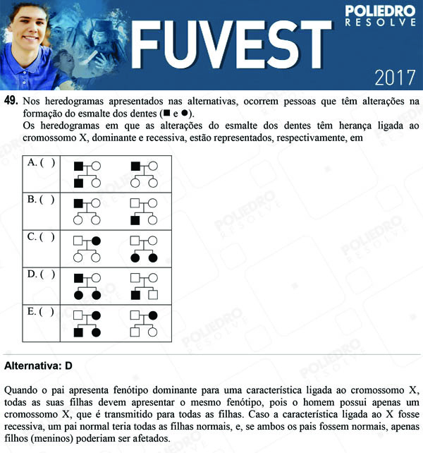 Questão 49 - 1ª Fase - FUVEST 2017