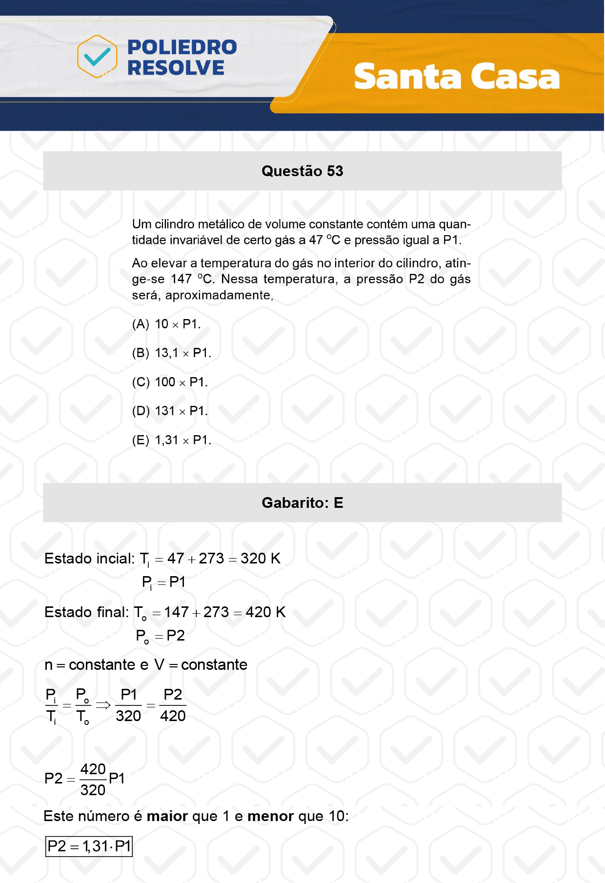 Questão 53 - 1º Dia - SANTA CASA 2024