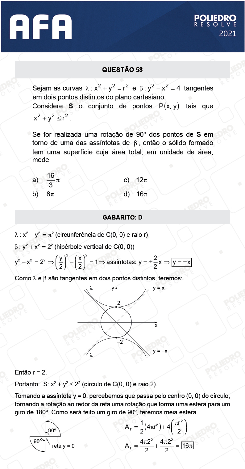 Questão 58 - Prova Modelo A - AFA 2021