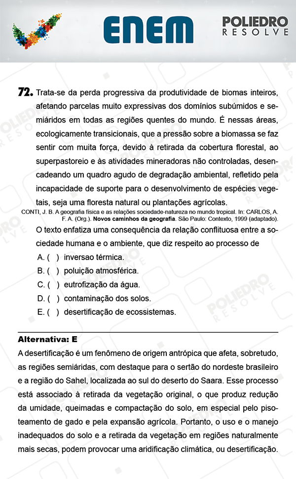 Questão 72 - 1º Dia (PROVA AZUL) - ENEM 2017