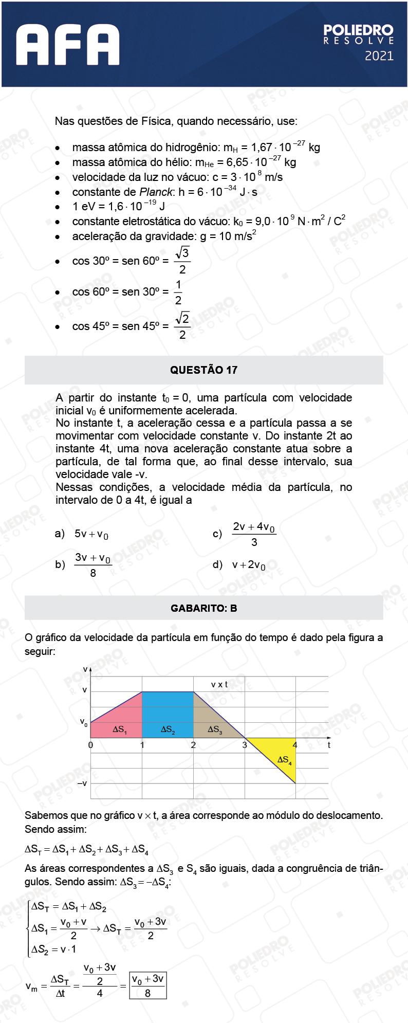 Questão 17 - Prova Modelo A - AFA 2021