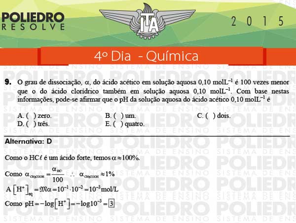 Questão 9 - Química - ITA 2015