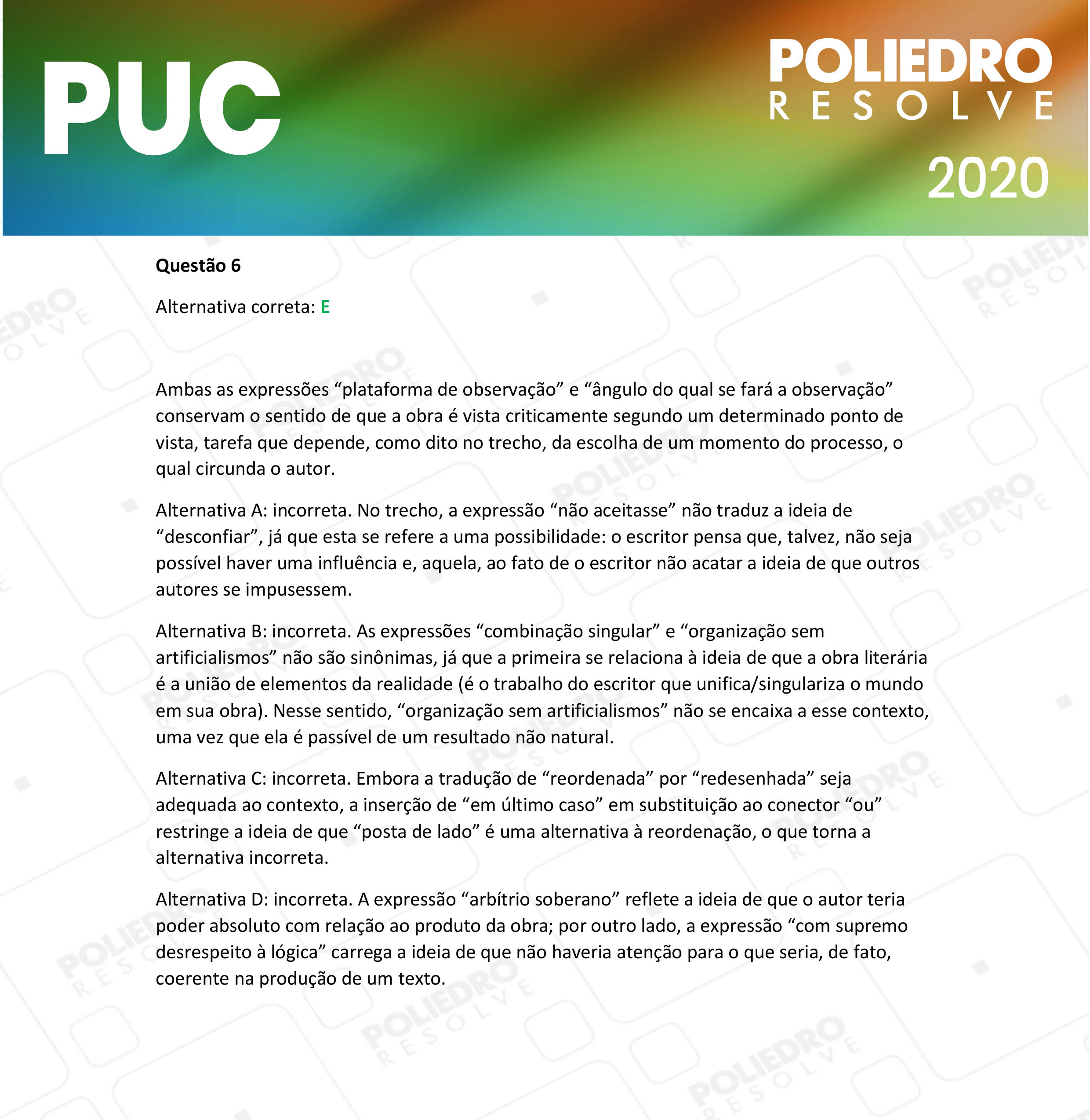 Questão 6 - 1ª Fase - PUC-Campinas 2020