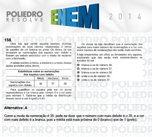 Questão 156 - Domingo (Prova Cinza) - ENEM 2014