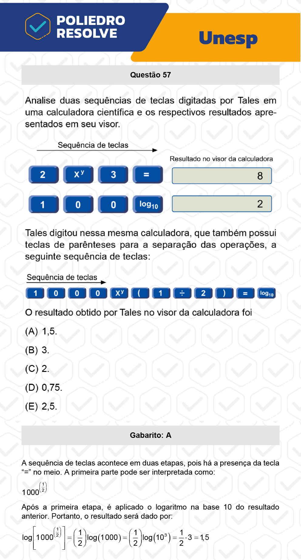 Questão 57 - 2ª Fase - UNESP 2023