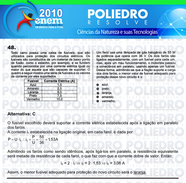 Questão 48 - Sábado (Prova azul) - ENEM 2010