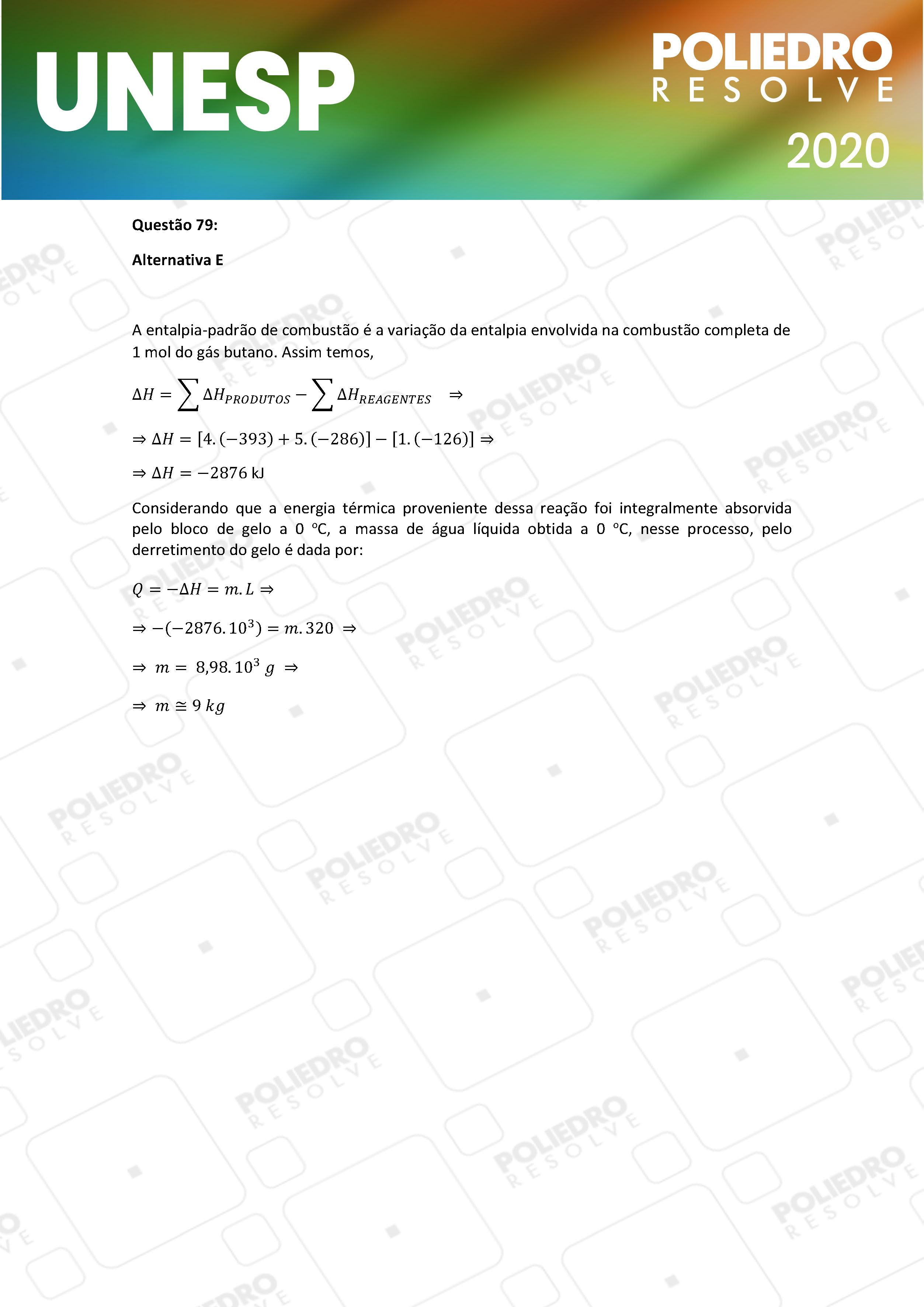 Questão 79 - 1ª Fase - UNESP 2020