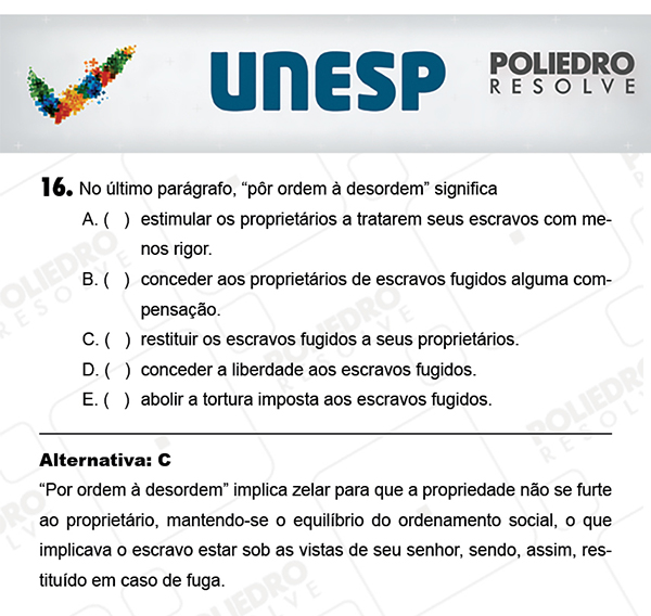 Questão 16 - 1ª Fase - PROVA 4 - UNESP 2018