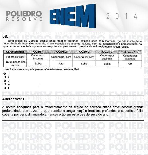 Questão 58 - Sábado (Prova Rosa) - ENEM 2014