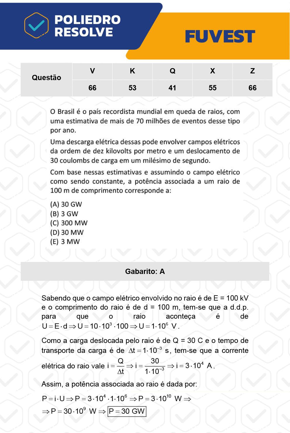 Questão 66 - 1ª Fase - Prova Z - FUVEST 2023