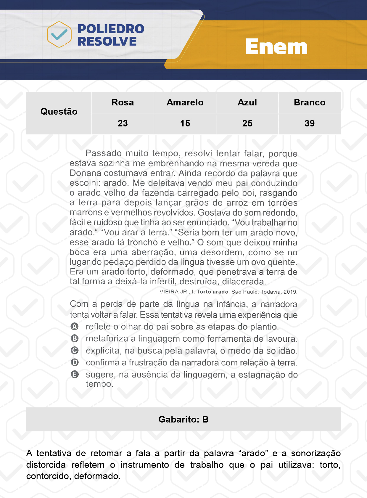 Questão 25 - Dia 1 - Prova Azul - Enem 2023