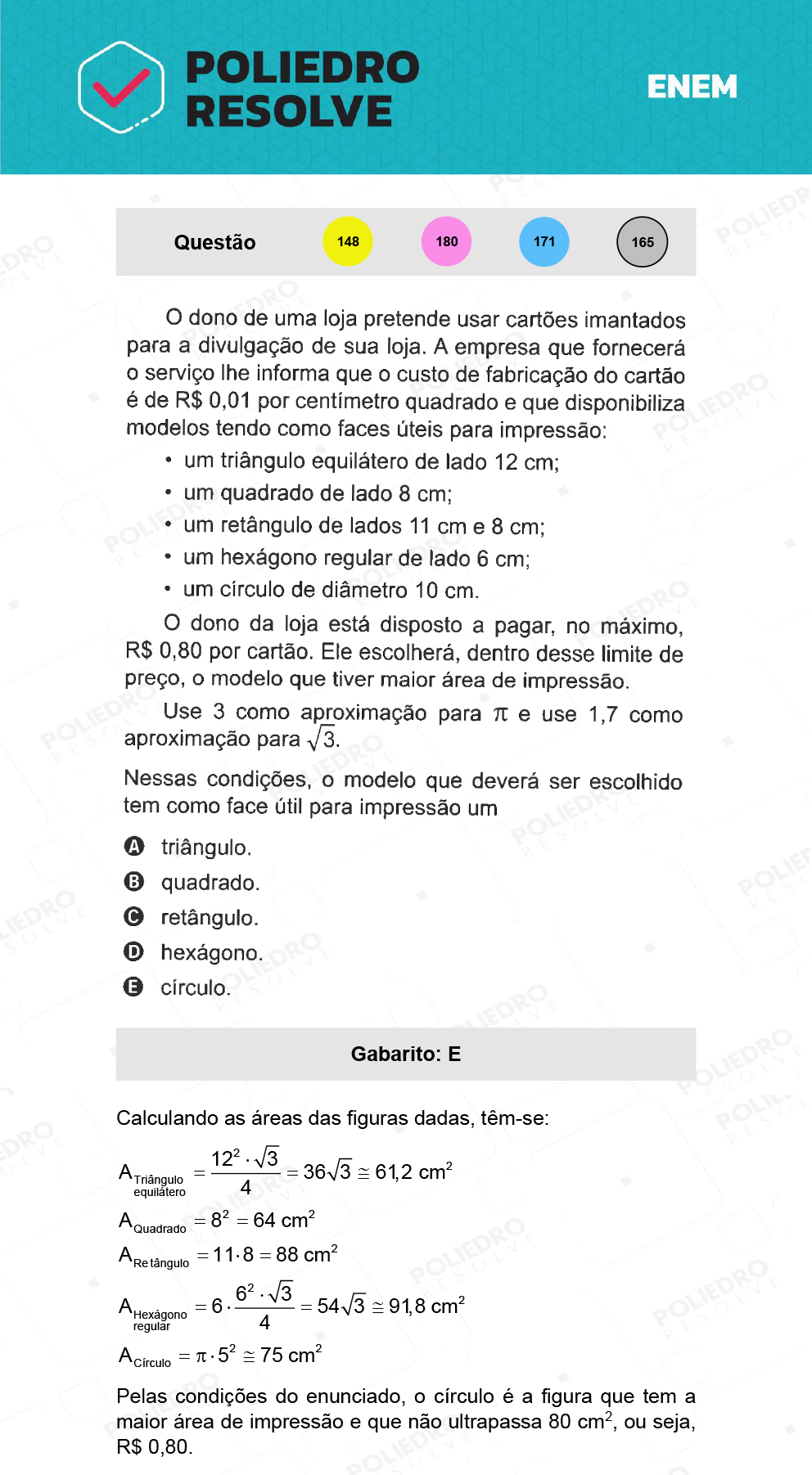 Questão 171 - 2º Dia - Prova Azul - ENEM 2021