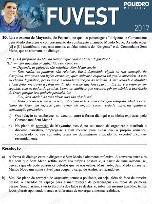 Dissertação 10 - 2ª Fase - 1º Dia - FUVEST 2017