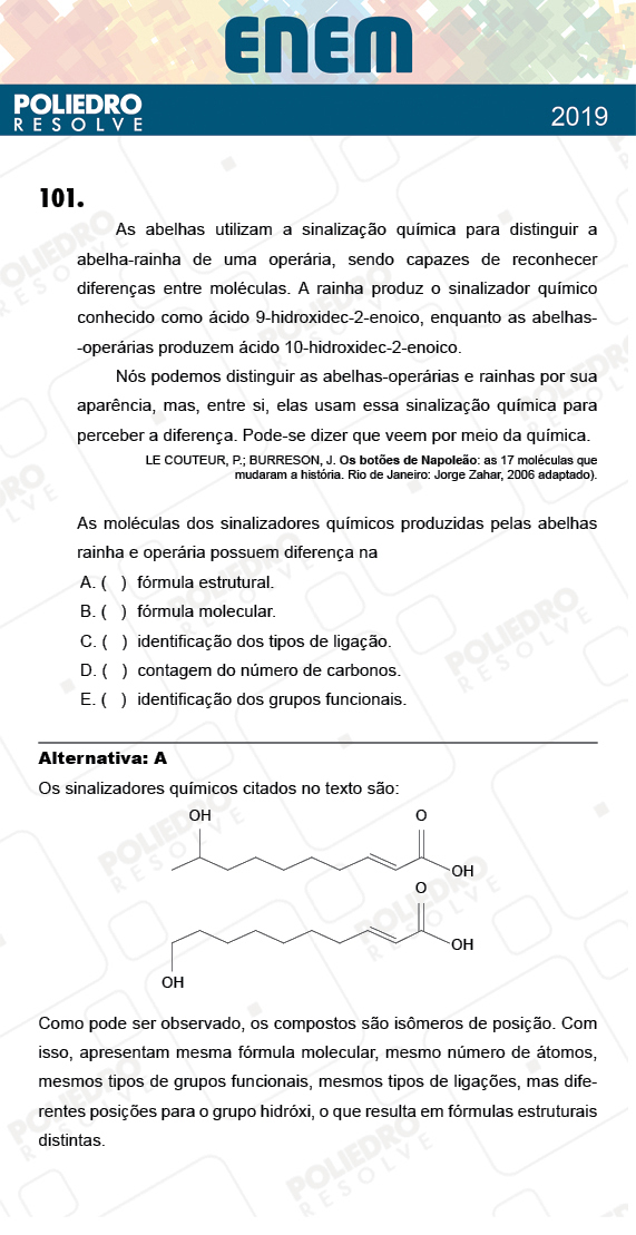 Questão 101 - 2º Dia - Prova AMARELA - ENEM 2018