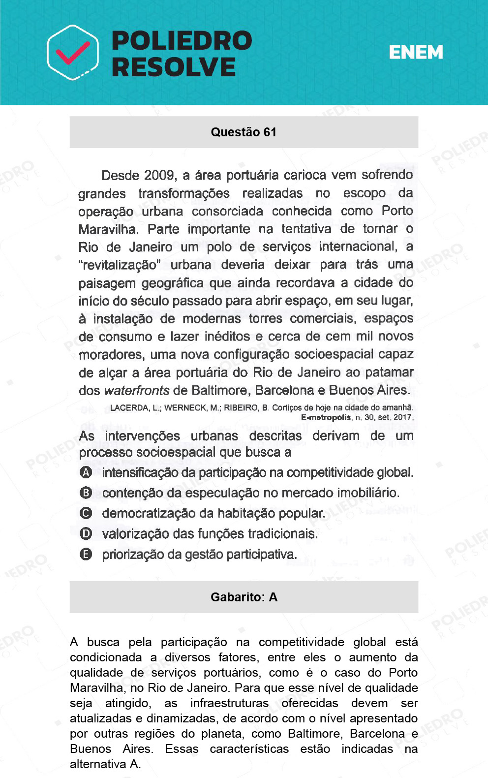 Questão 61 - 1º Dia - Prova Azul - ENEM 2021