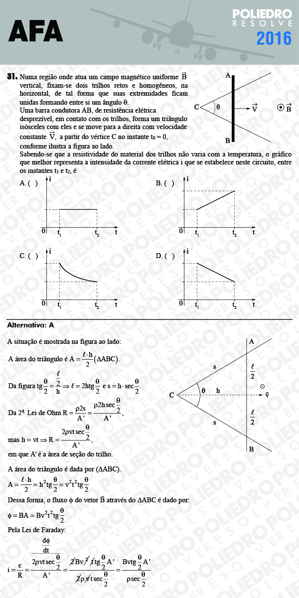 Questão 31 - Prova Modelo C - AFA 2016