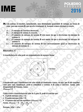 Questão 38 - Objetiva - 1ª Fase - IME 2016